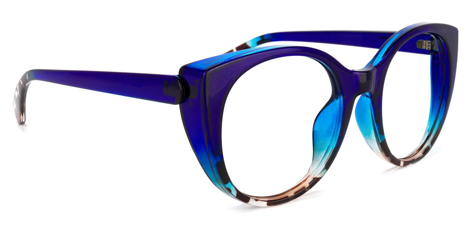 Migdalia Cateye Dark-Blue Glasses | ZEELOOL UK2