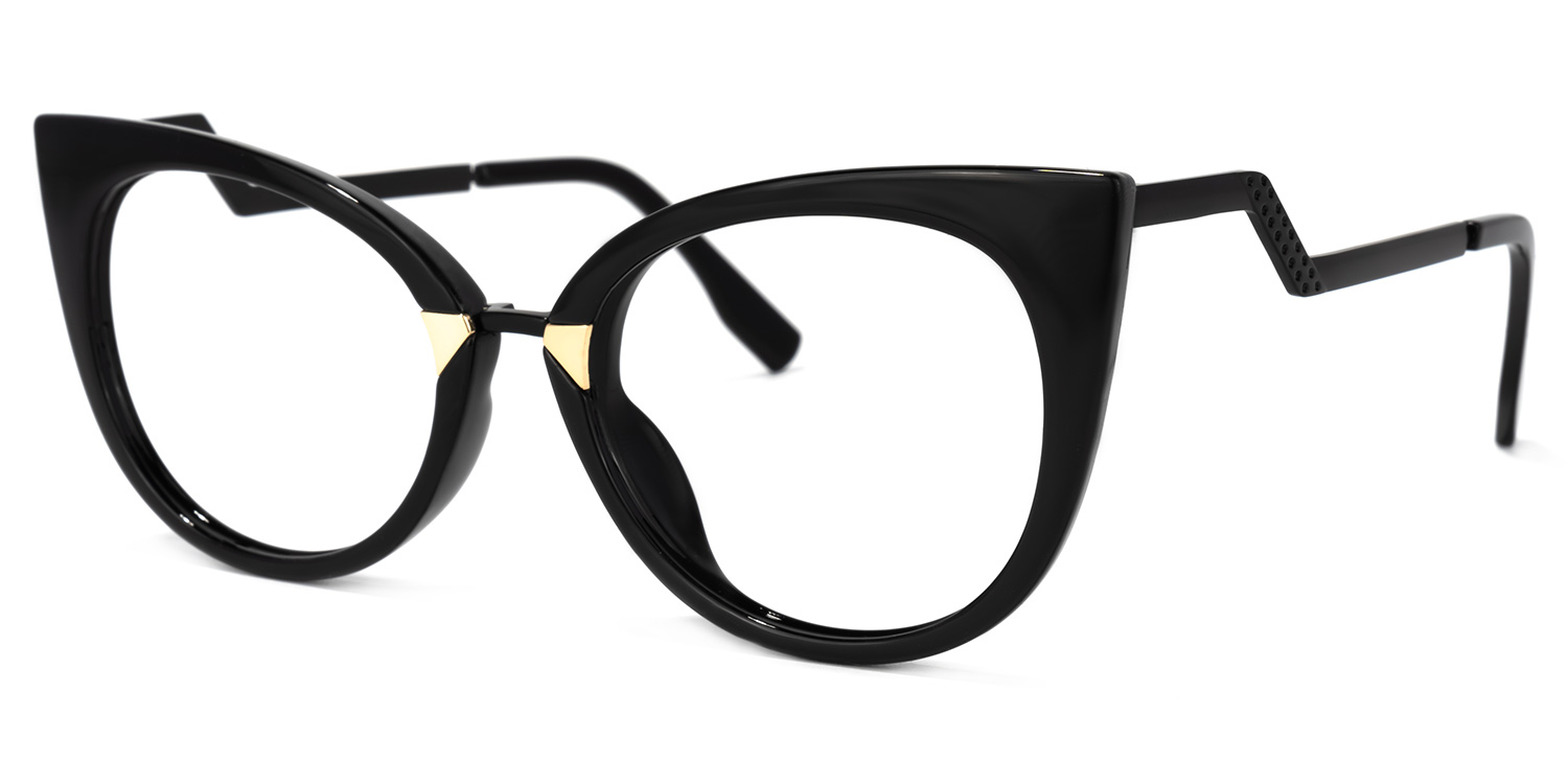 Cat Eye Black Glasses | ZEELOOL UK Eyeglass Frame1