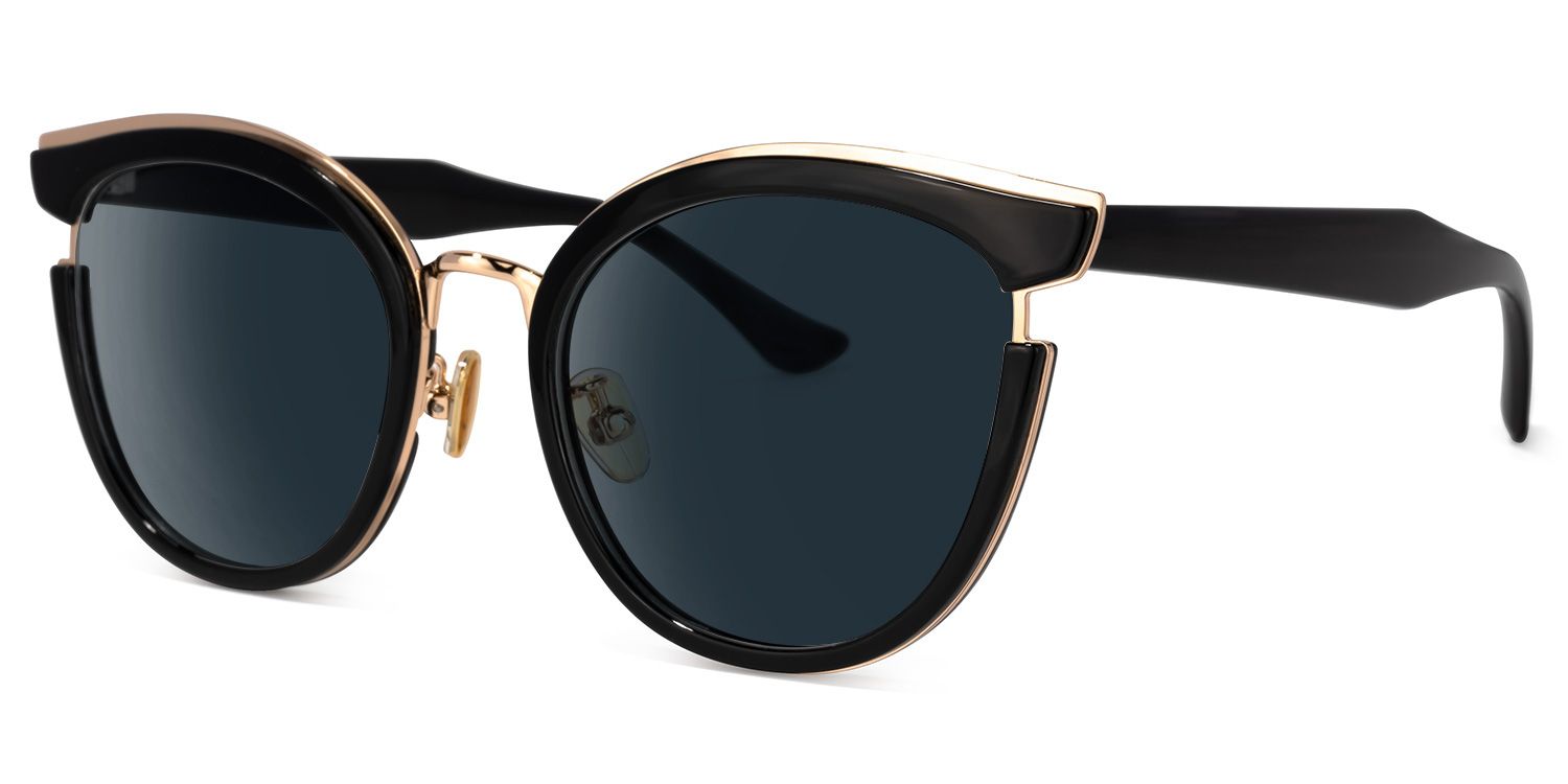 Laraine Cat Eye Black Sunglasses for Women & Men | ZEELOOL UK1