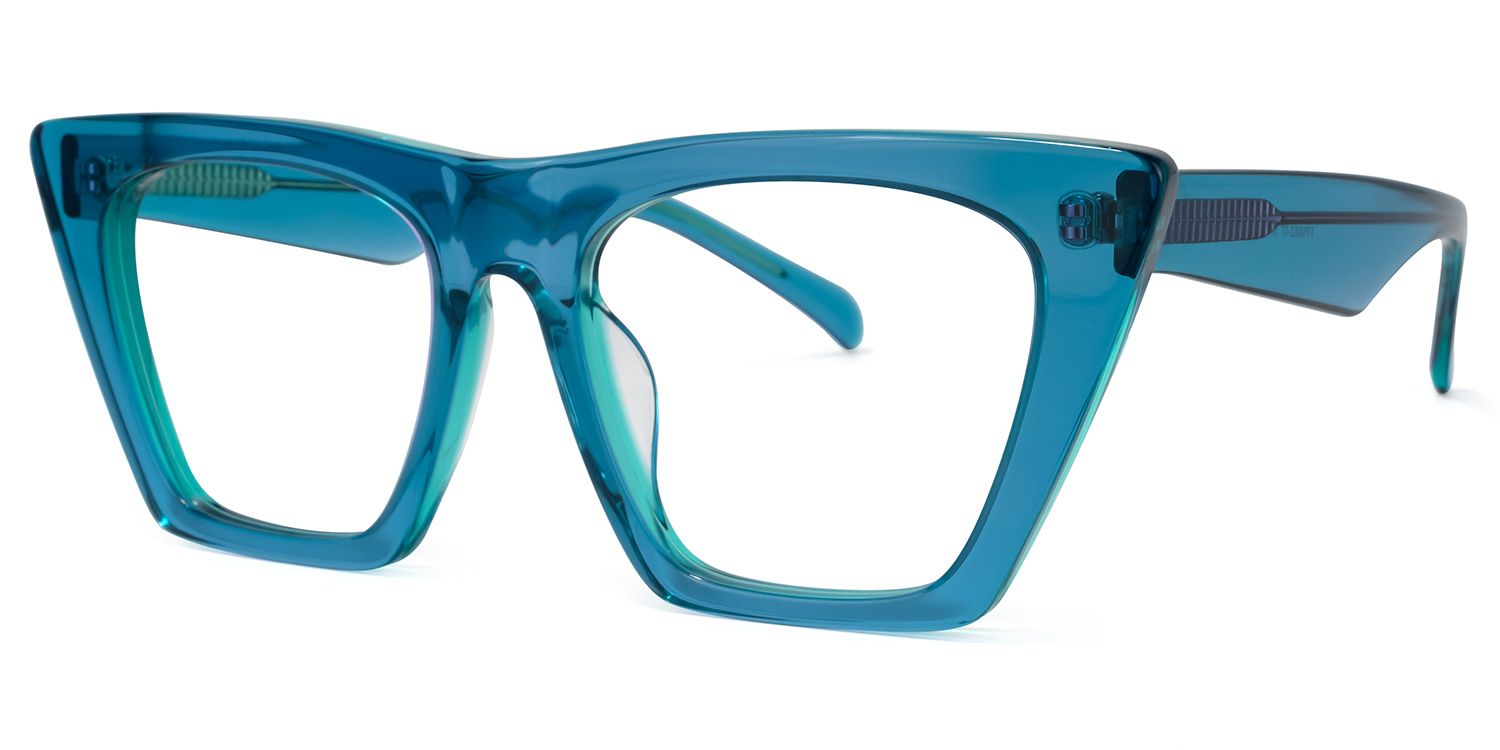 Cecile Cat Eye Blue Glasses | ZEELOOL UK1
