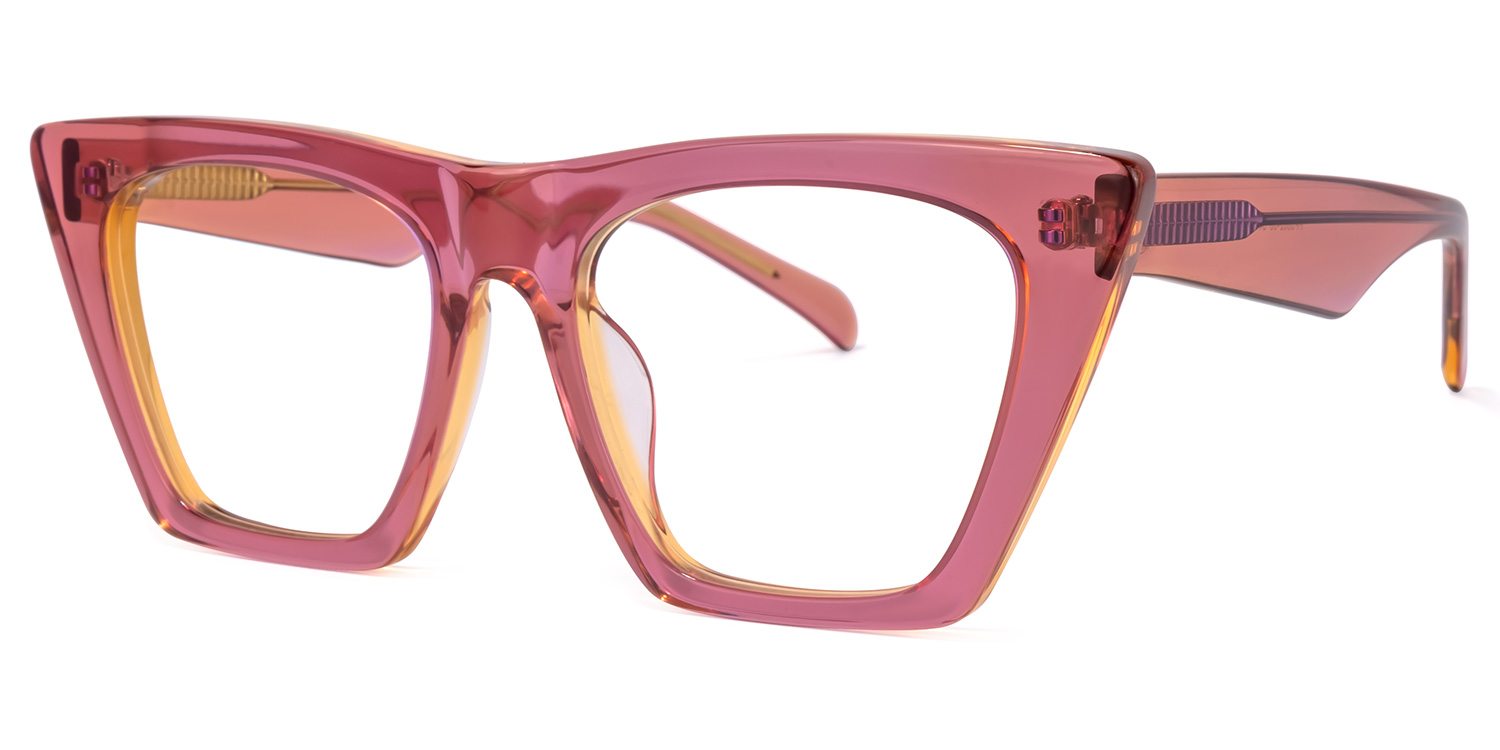 Cecile Cat Eye Pink Glasses | ZEELOOL UK1
