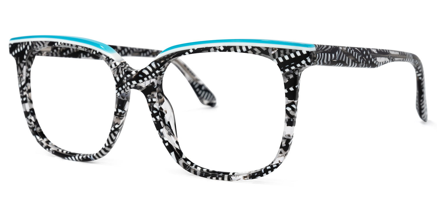 Jaffett Square Black-White Glasses | ZEELOOL UK1
