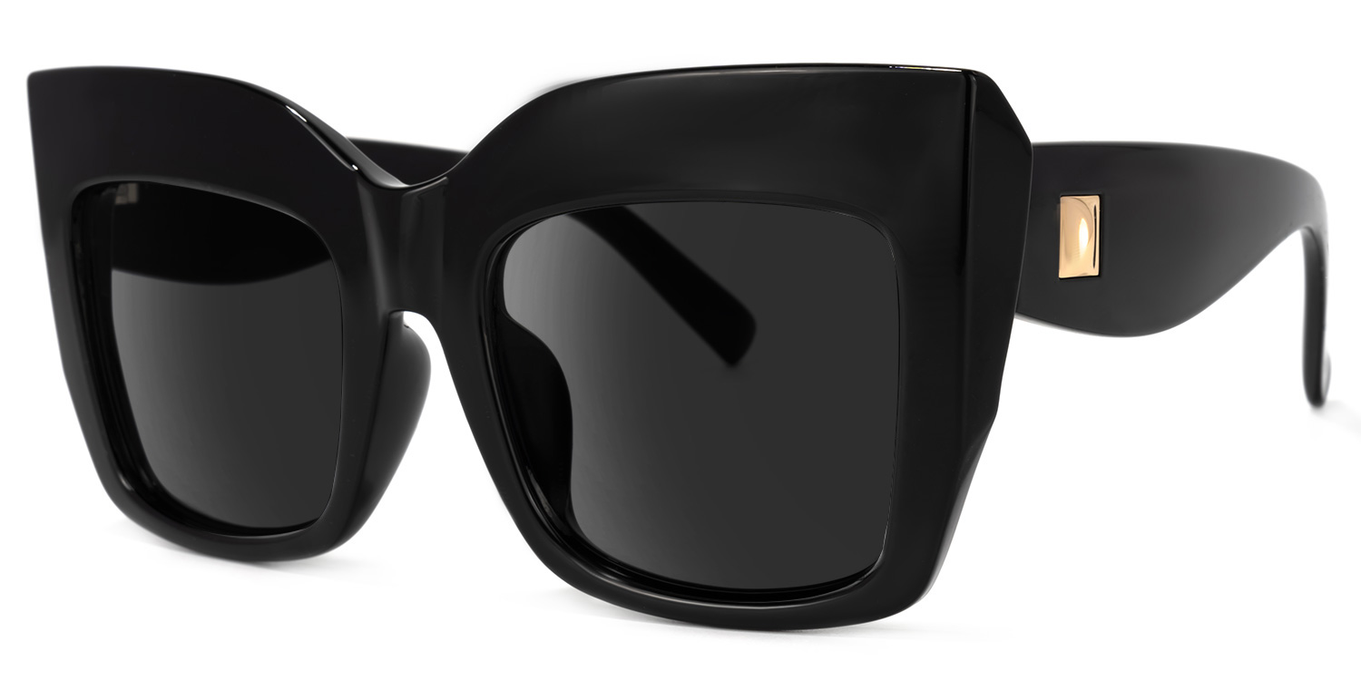 ZEELOOL Alberta Cat Eye Black Sunglasses