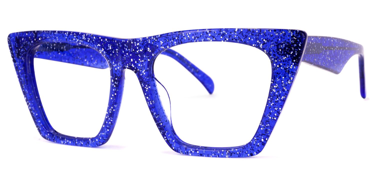 Cecile Cat Eye Blue Glasses | ZEELOOL UK1