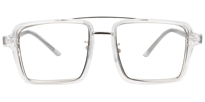 Aviator Clear-Silver Glasses | ZEELOOL UK0