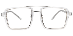 Nellie Aviator Clear-Silver Glasses0