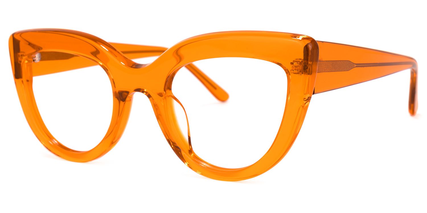Caren Cateye Orange Glasses | ZEELOOL UK1