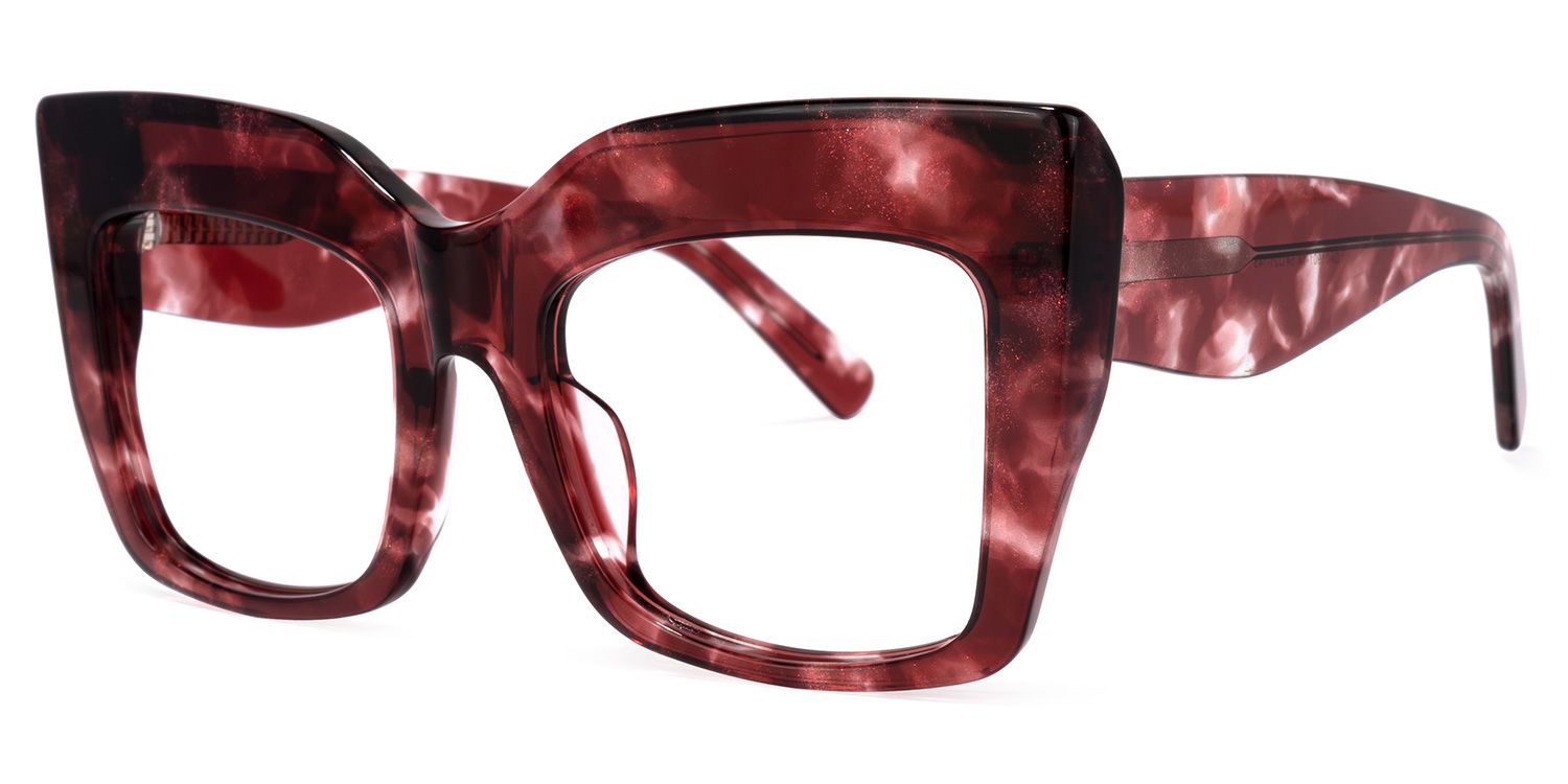 Charmaine Cat Eye Burgundy Glasses | ZEELOOL UK1