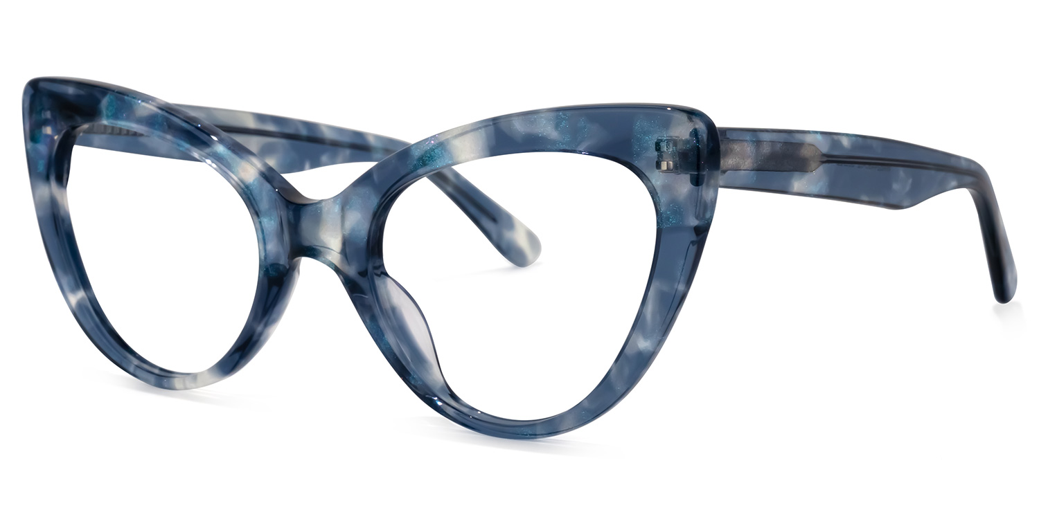 Stjules Cateye Blue Eyeglasses with Acetate Frame1