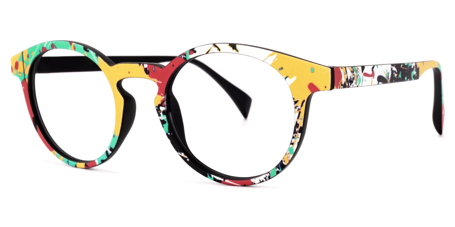 Street-Artist Round Colorful Frame Glasses | ZEELOOL UK1