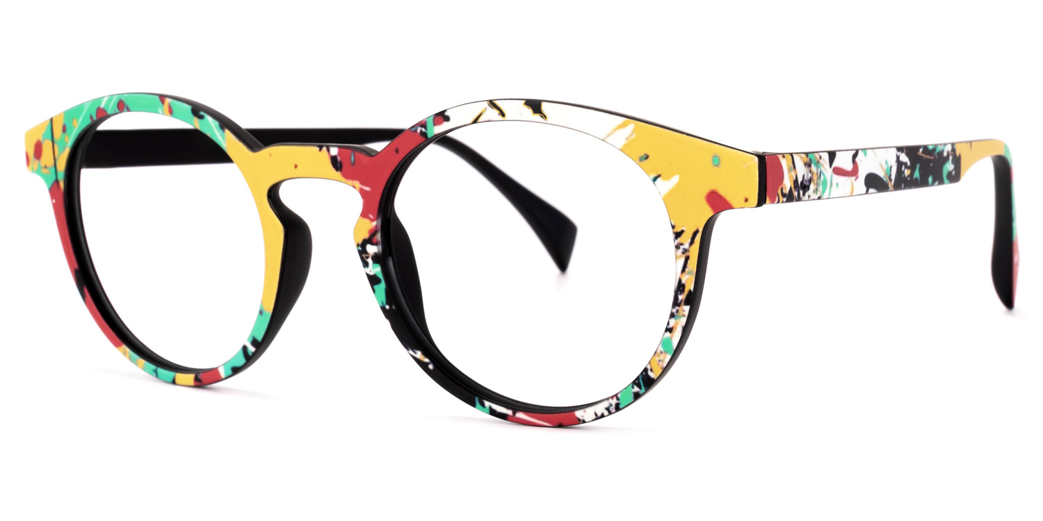 Street-Artist Round Colorful Frame Glasses | ZEELOOL UK1