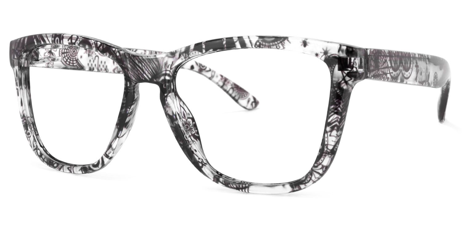 Randall Square Black-Floral Glasses | ZEELOOL UK1