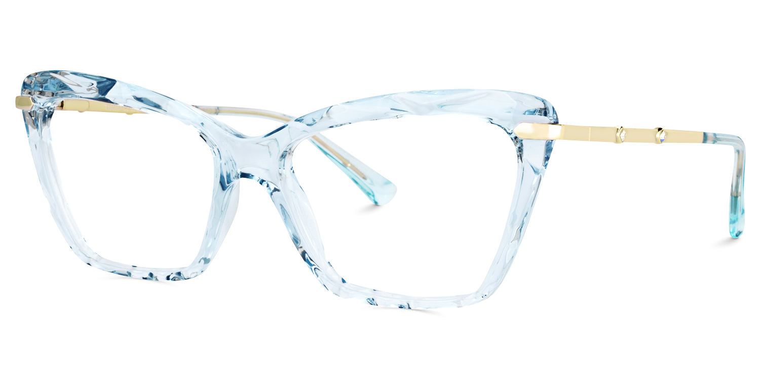 Juliet Cateye Light Blue Eyeglasses and Translucent Frame1