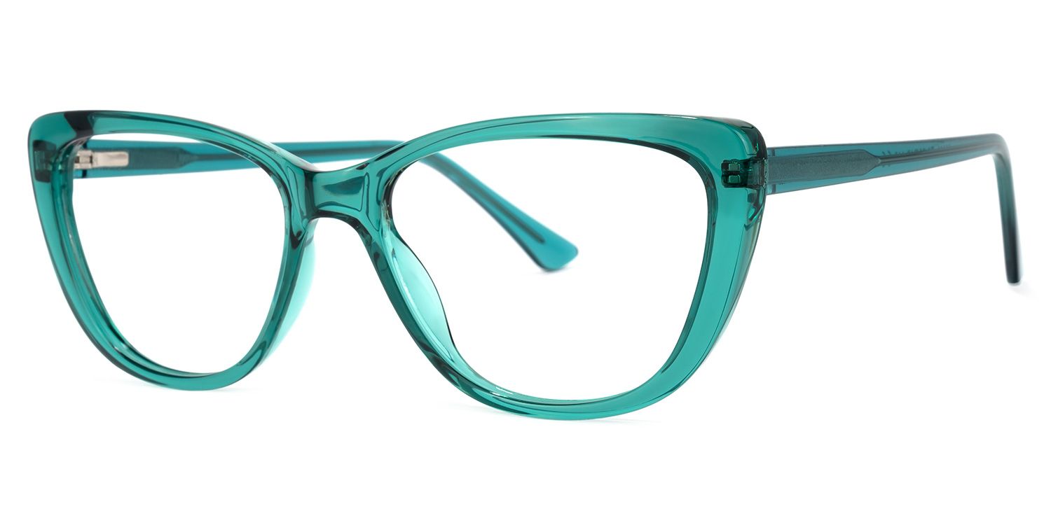 Qamar Cateye Peacock-Blue Glasses | ZEELOOL UK1