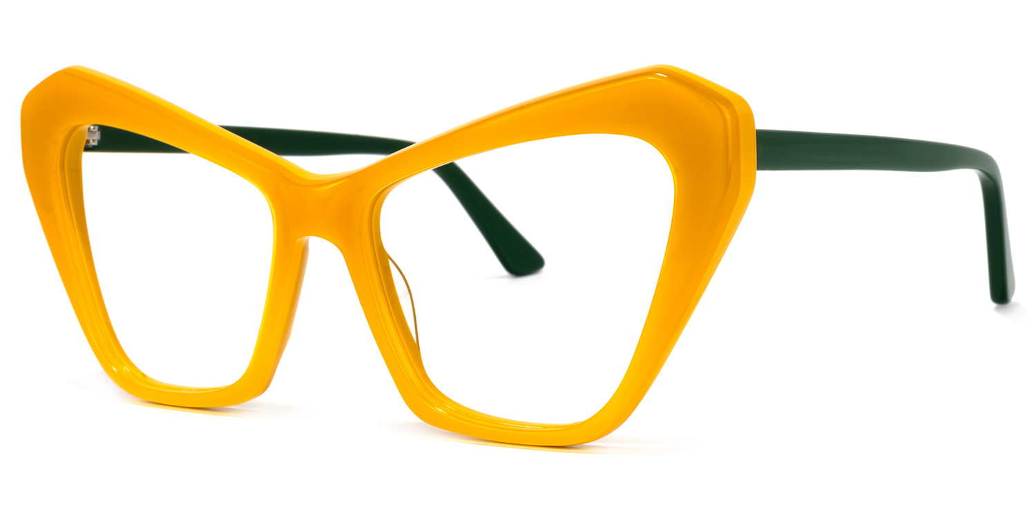Benita Cateye Yellow Glasses | ZEELOOL UK1