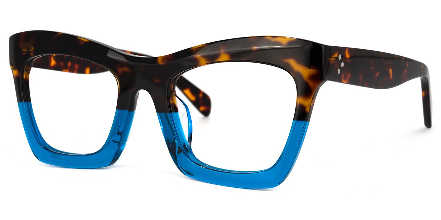 Benitez Square Blue-Tortoise Frame Glasses | Zeelool3