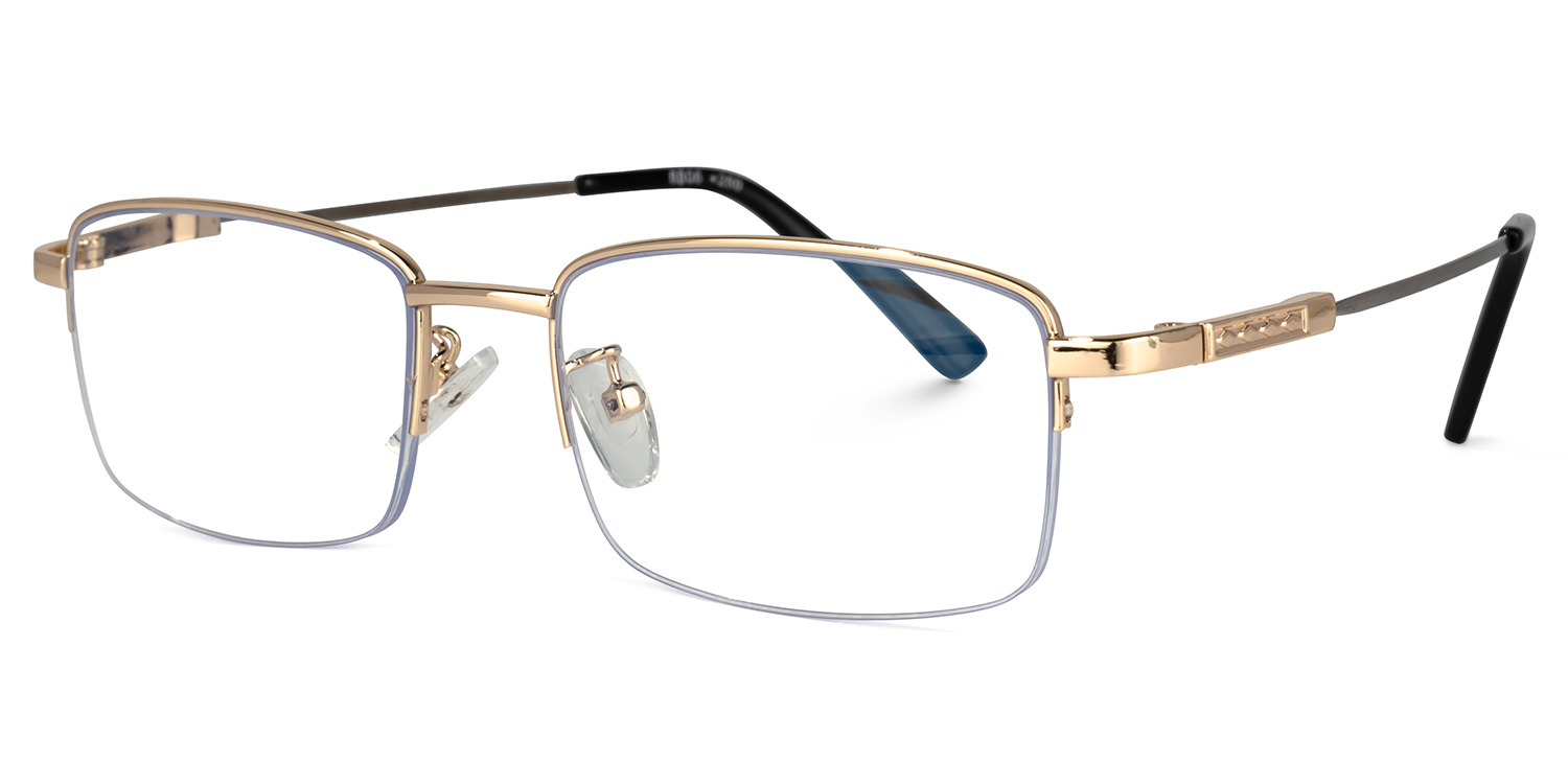 Baggett Rectangle Gold Glasses | ZEELOOL UK1