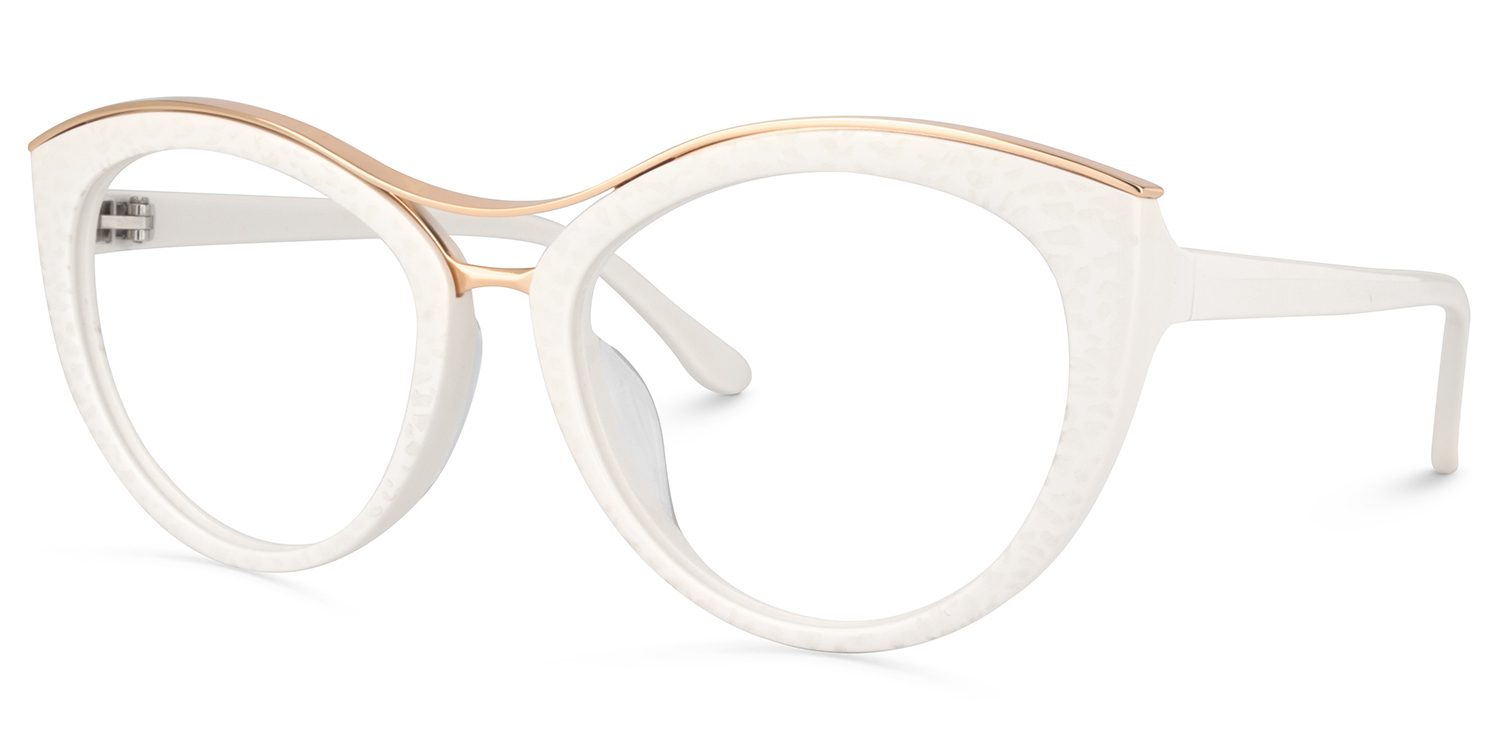 Carol Cateye White Frame Glasses | ZEELOOL UK2