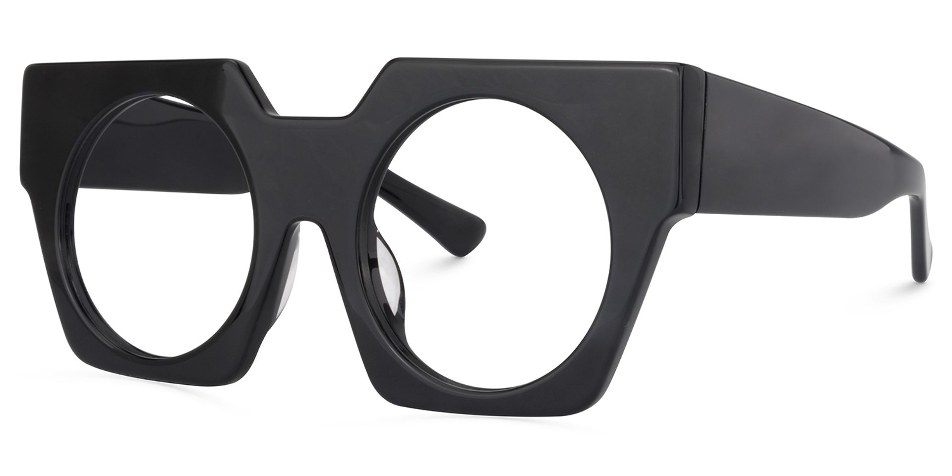 Geometric Black Glasses | ZEELOOL UK2