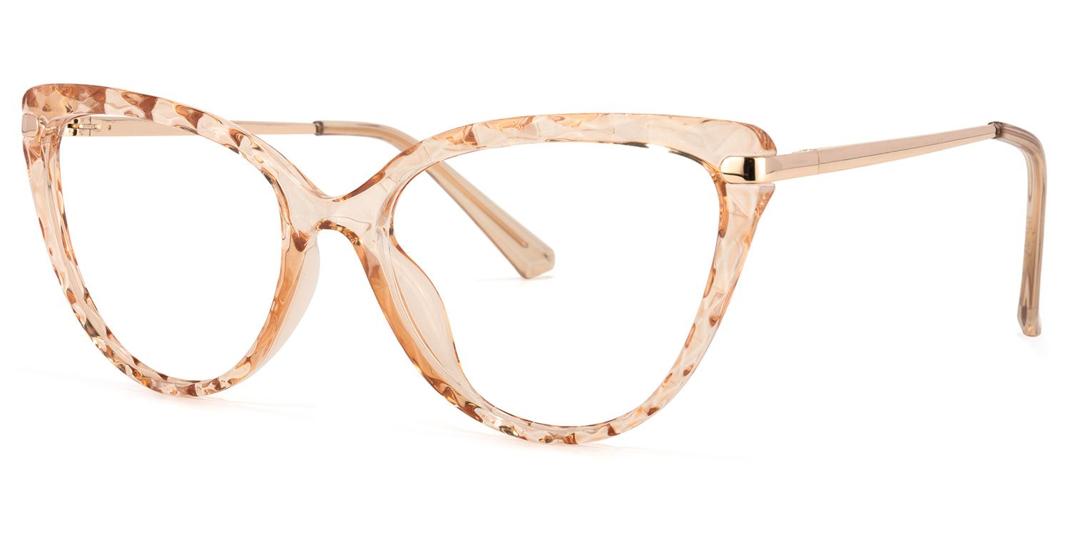 Lucas Cateye Beige Eyeglasses and Translucent Frame1