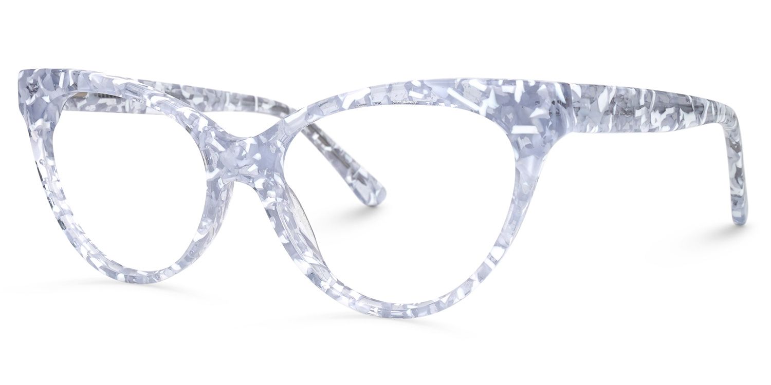 Cat Eye White-Clear Glasses | ZEELOOL UK1