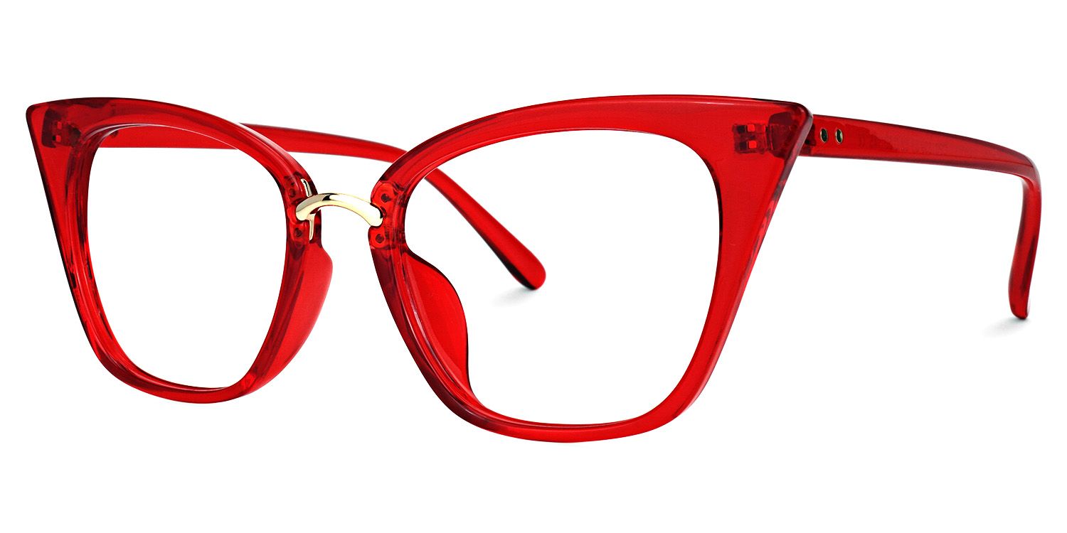 Chandrikar Cat Eye Red Glasses and Thin Frames Eyeglasses1