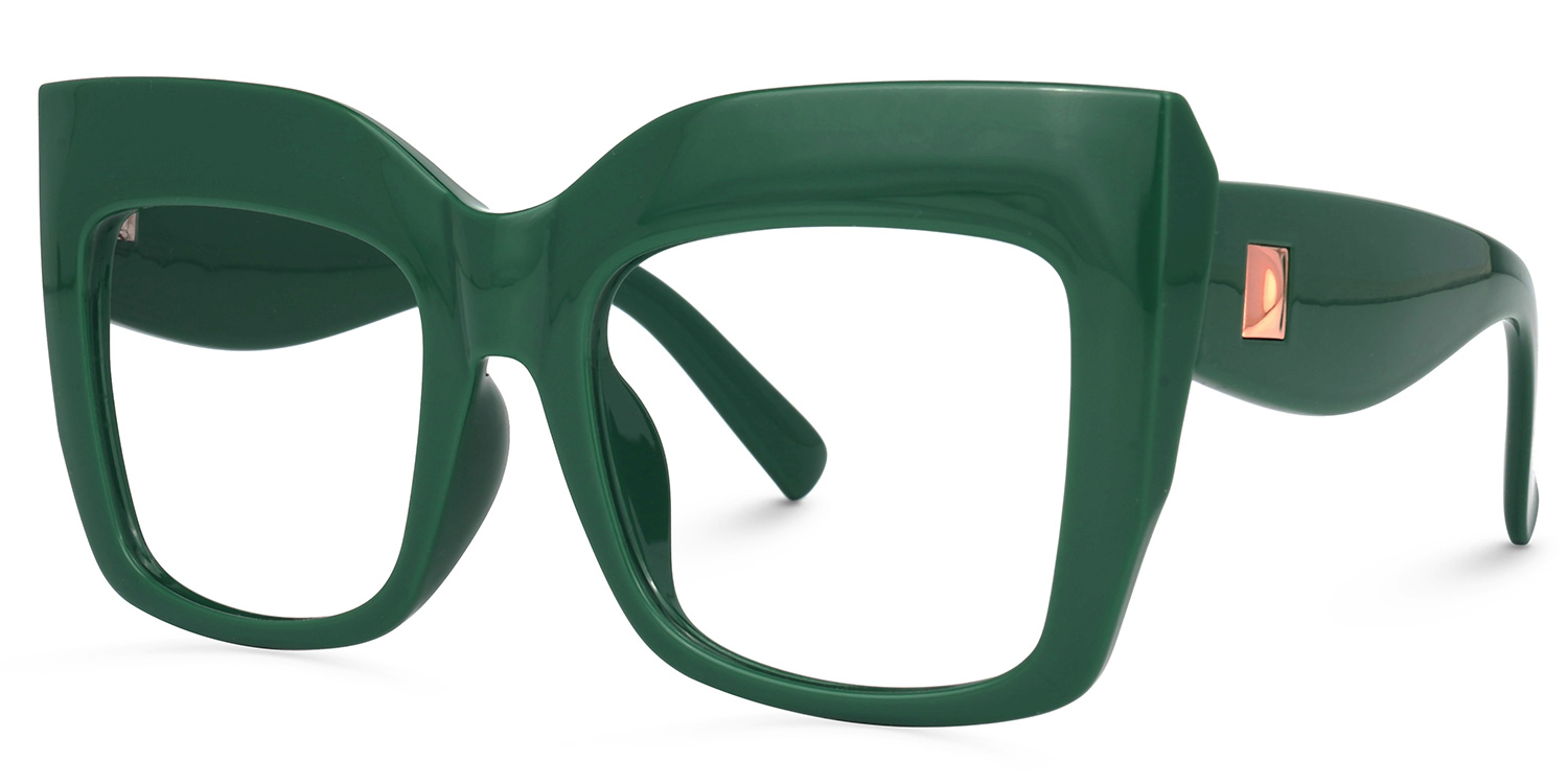Alberta Cat Eye Green Glasses1