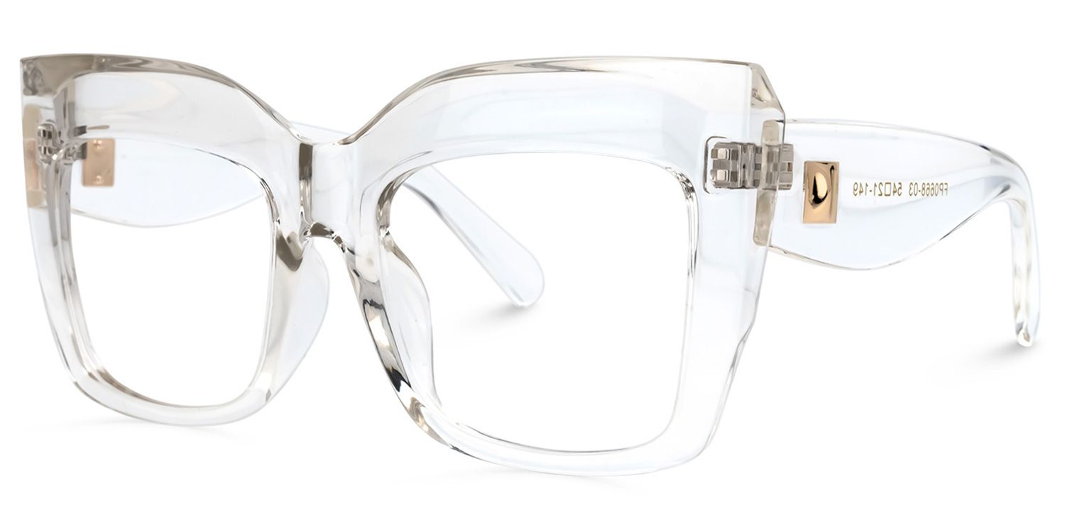 Alberta Cat Eye Clear Eyeglasses and Wide Frames1