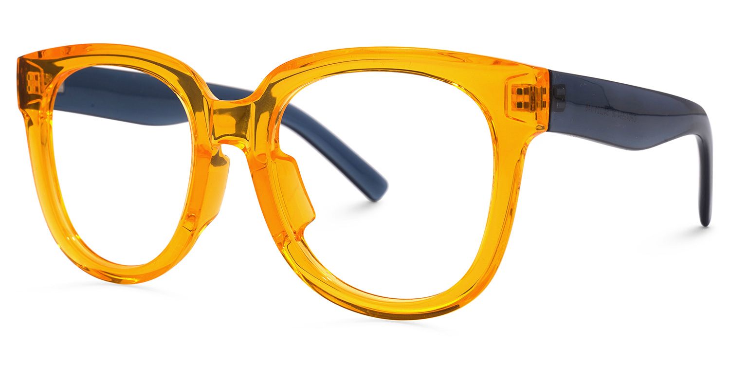 Harrell Square Orange Glasses | ZEELOOL UK1