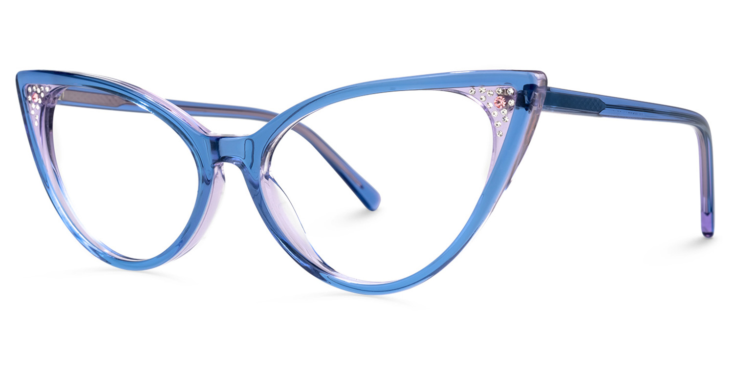 Renay Cateye Blue Glasses | ZEELOOL UK1
