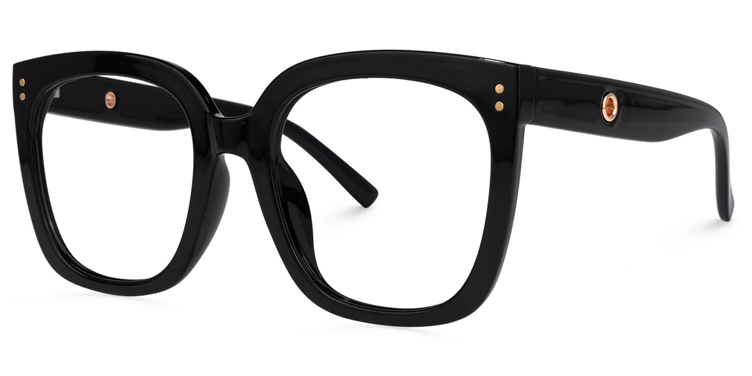 Ebony Square Black Glasses and Eyeglasses1