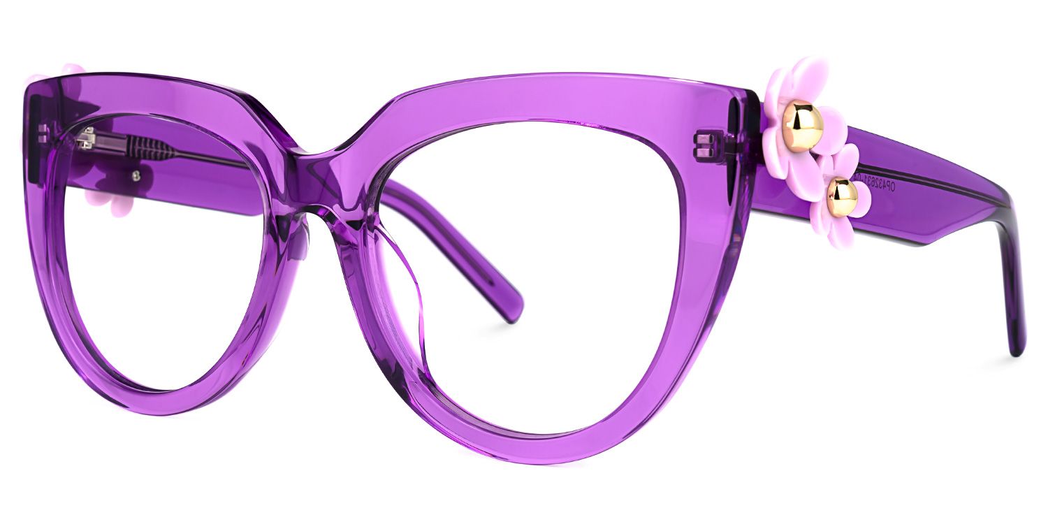 Miguel Cateye Purple Glasses | ZEELOOL UK1