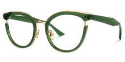 Laraine Cat Eye Green Glasses1