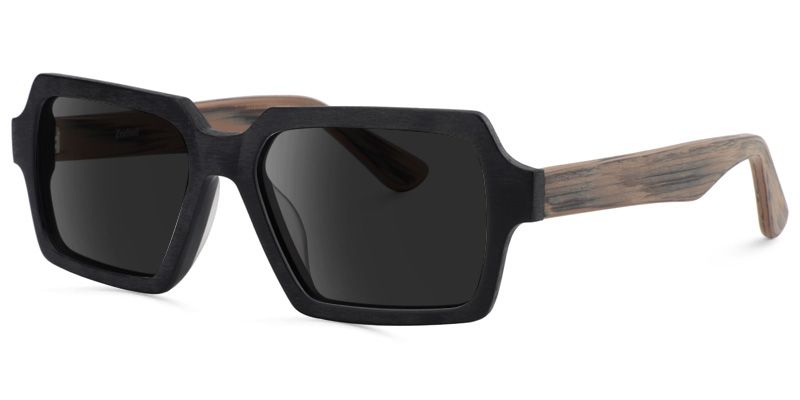 Arthur Rectangle Sunglasses with Acetate Black Frames | ZEELOOL CA1