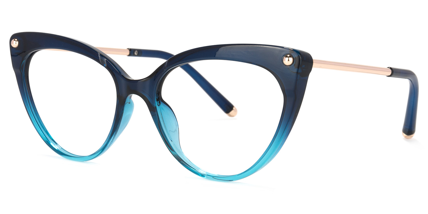 Alivia Cat Eye Blue Glasses1