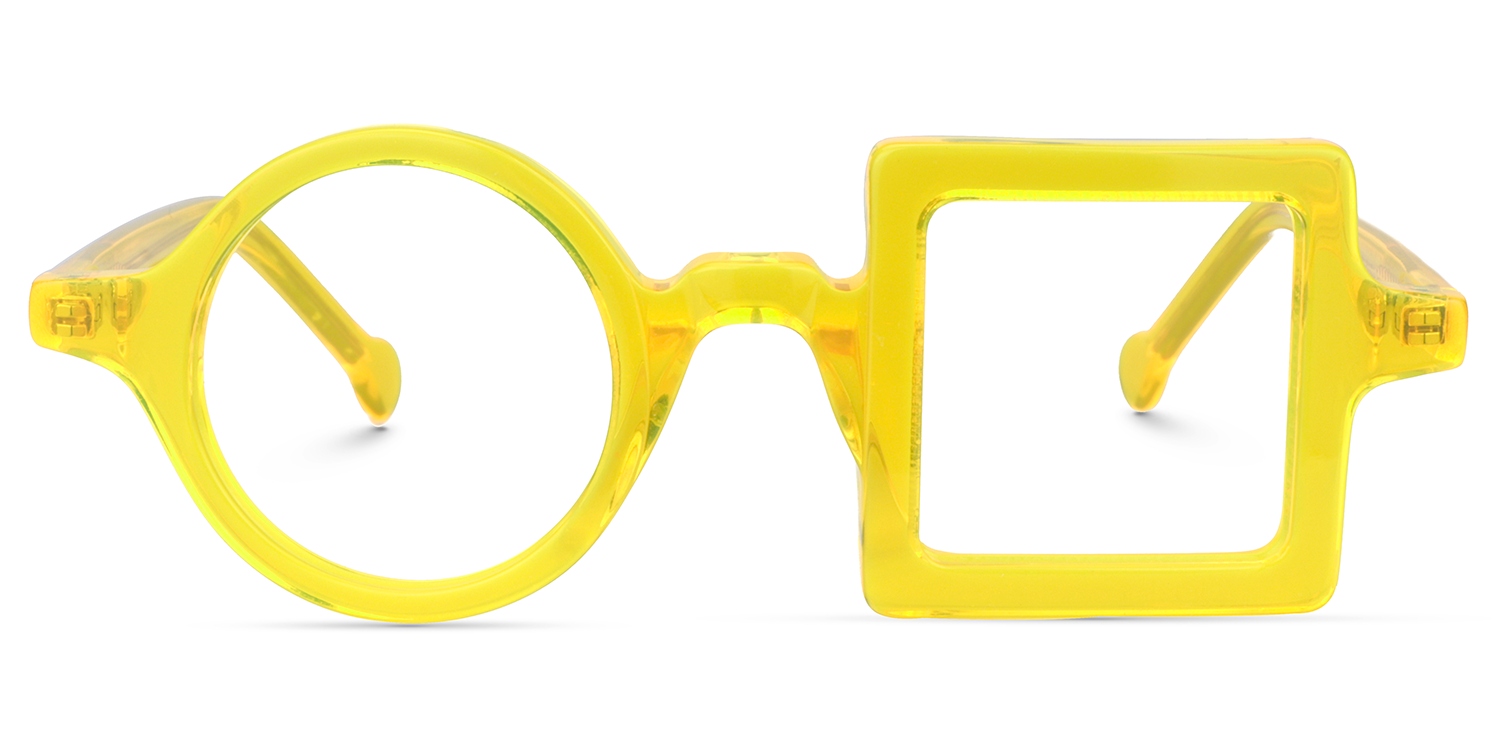 Paola Asymmetric Yellow Glasses0