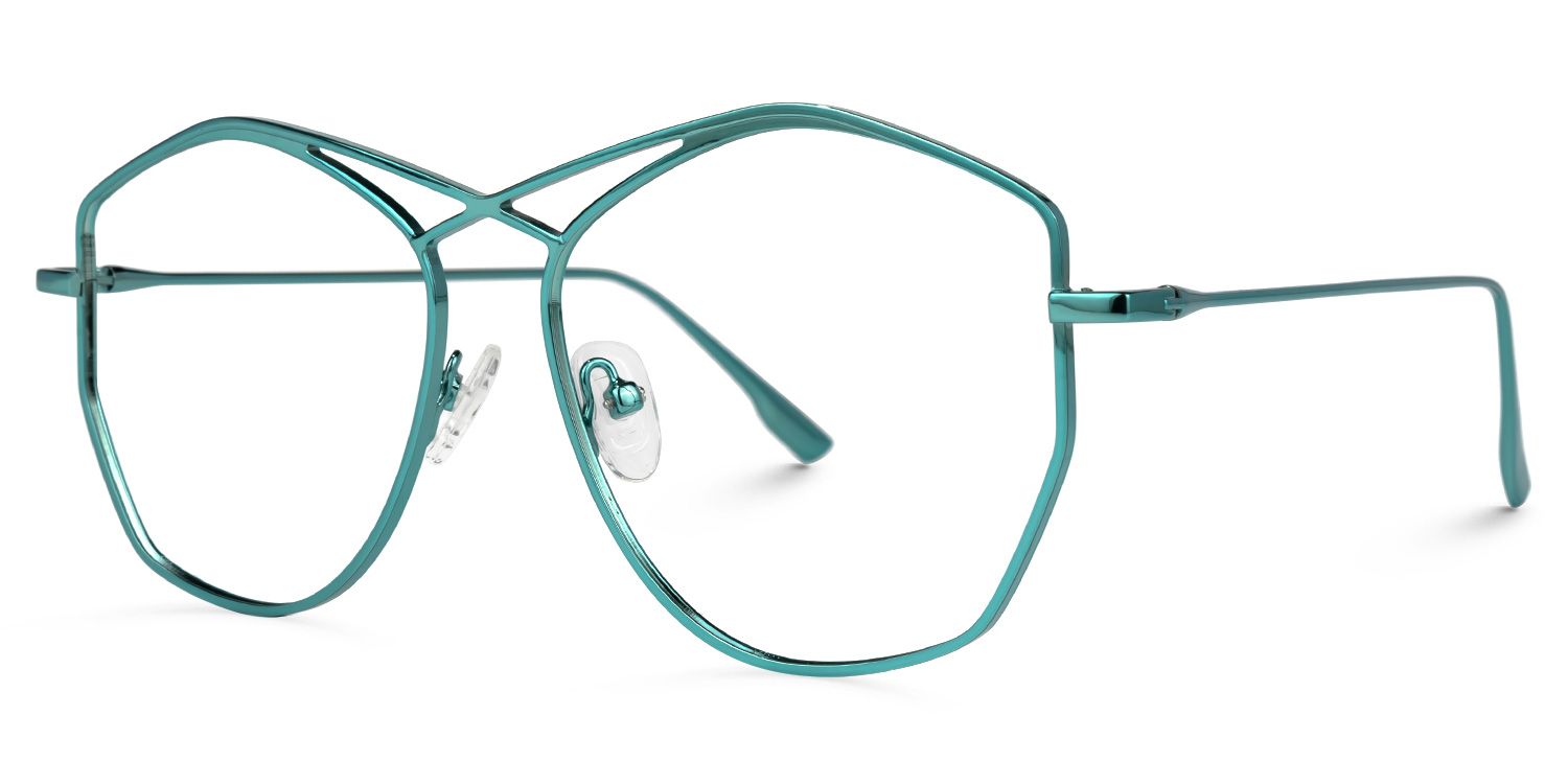 Raven Geometric Green Glasses | ZEELOOL UK1