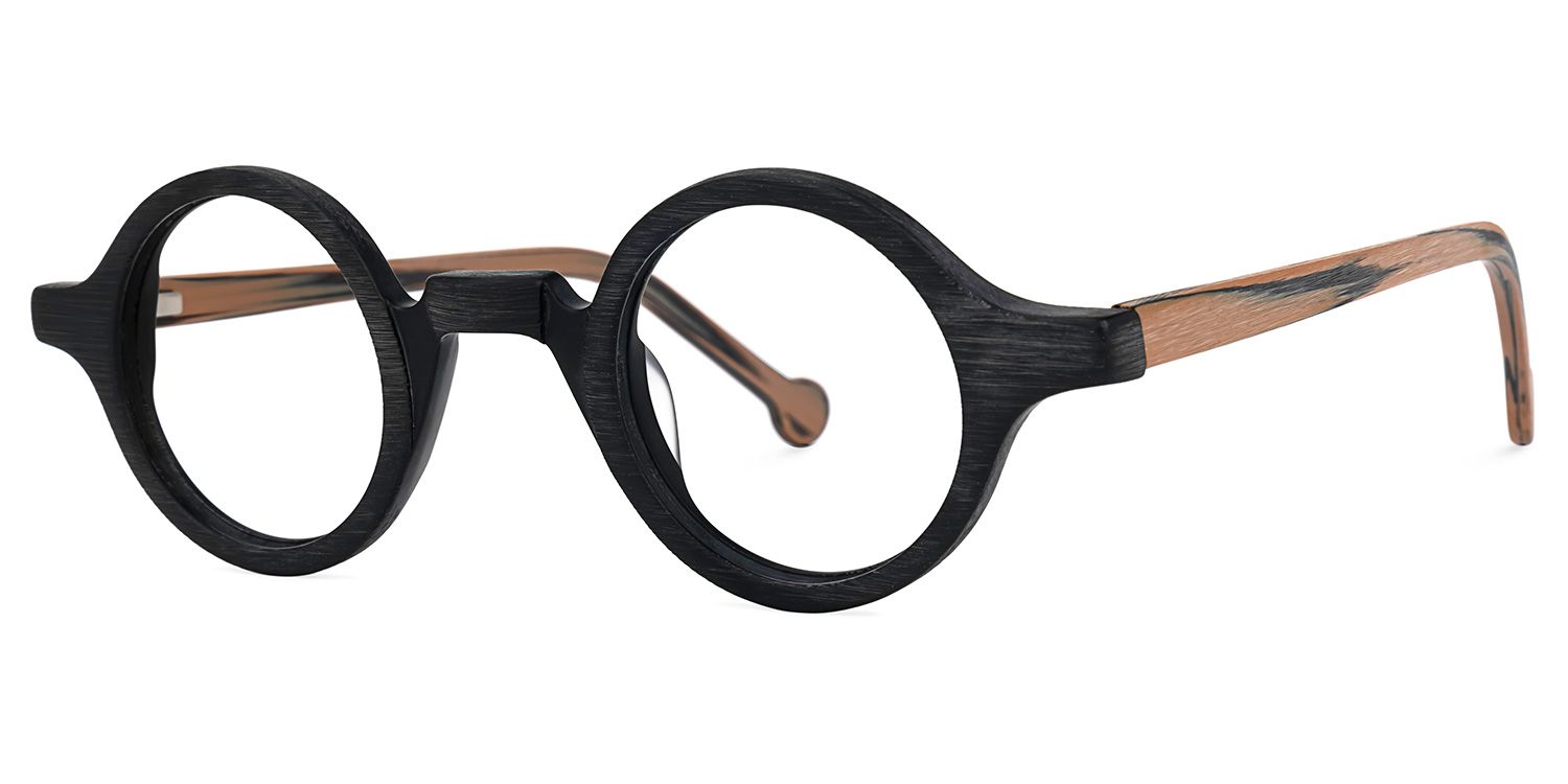 Arale Round Black Glasses and Unique Frame1