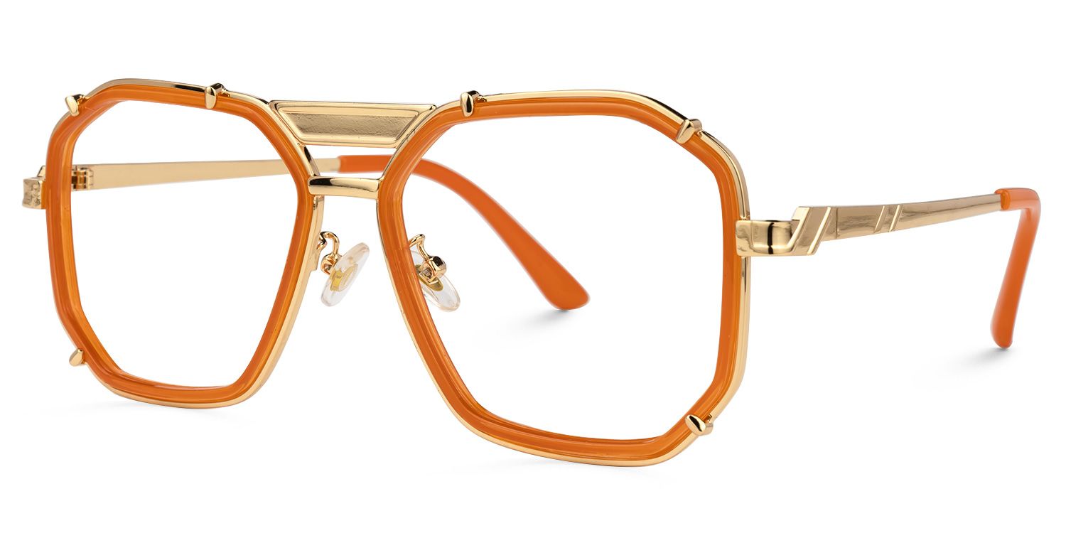 Rumble Geometric Orange Glasses | ZEELOOL UK1