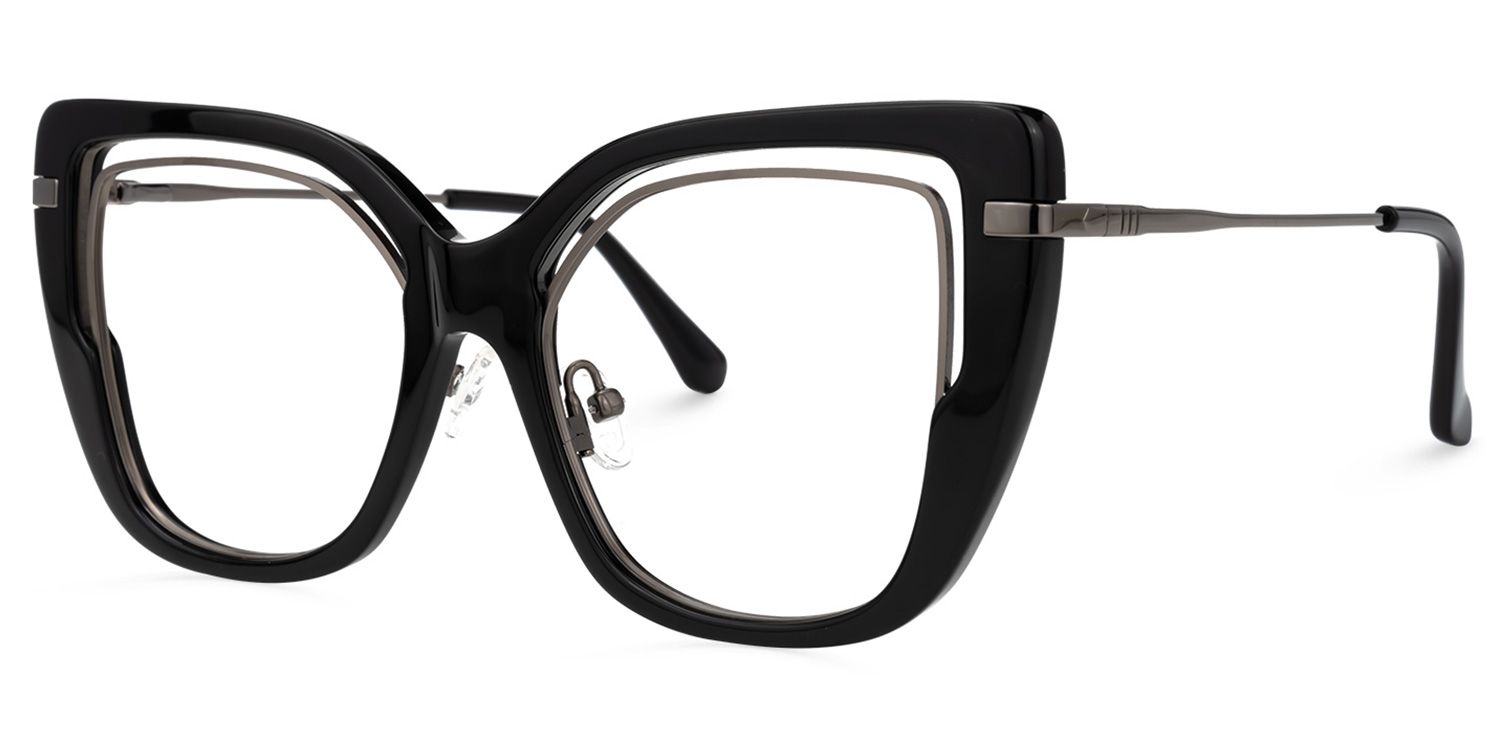 Celene Square Black Glasses | ZEELOOL UK1