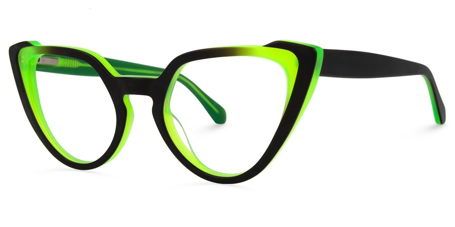 Harrison Cateye Green Glasses | ZEELOOL UK1