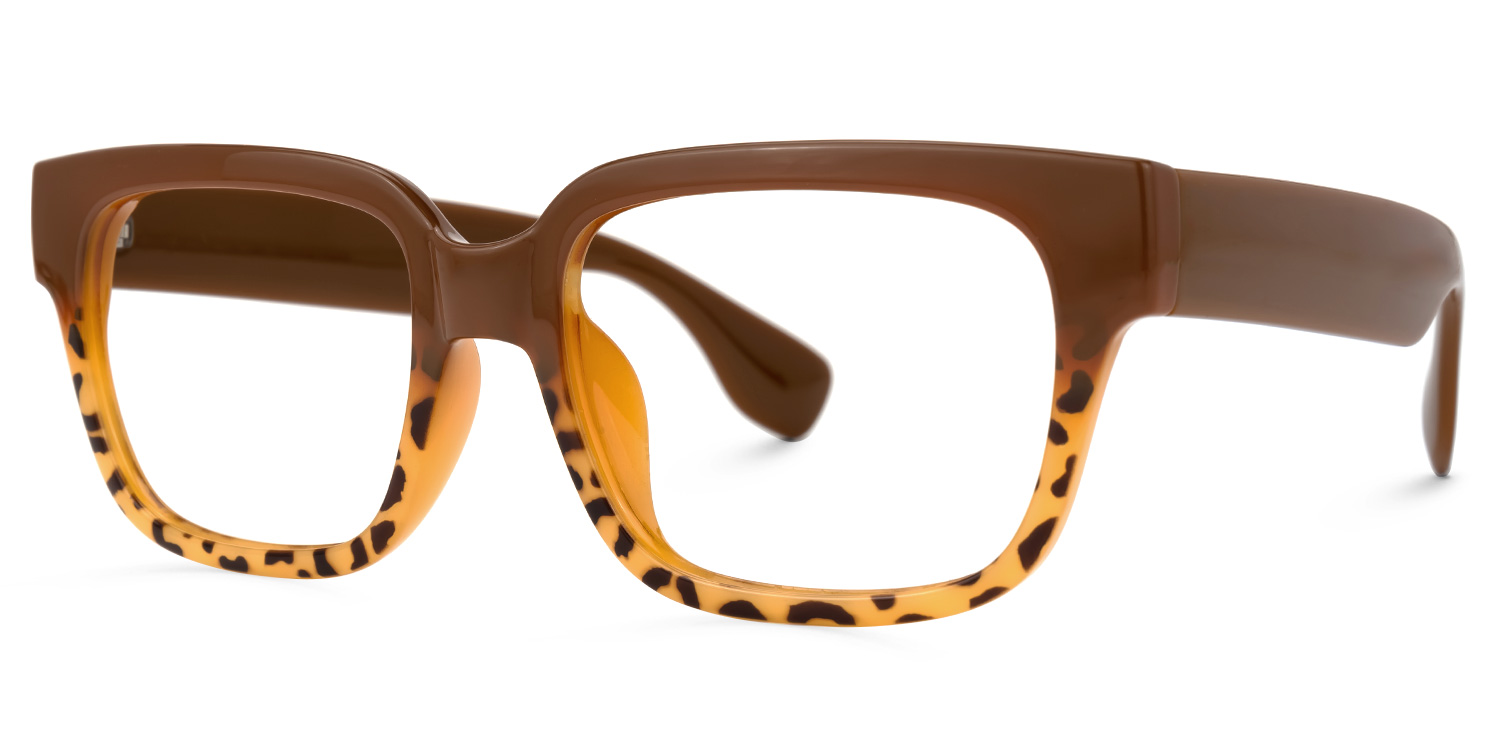 Colin Rectangle Brown Glasses | ZEELOOL UK1