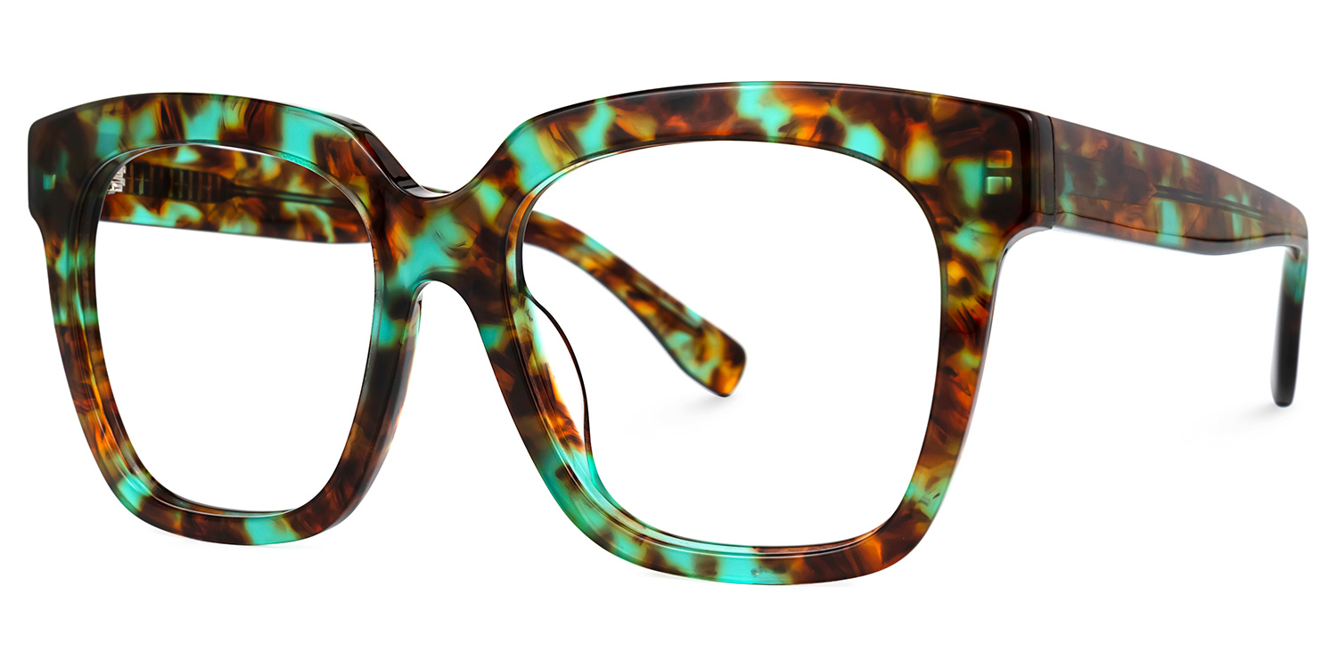 Xion Green-Tortoise Square Frames Glasses | ZEELOOL UK1