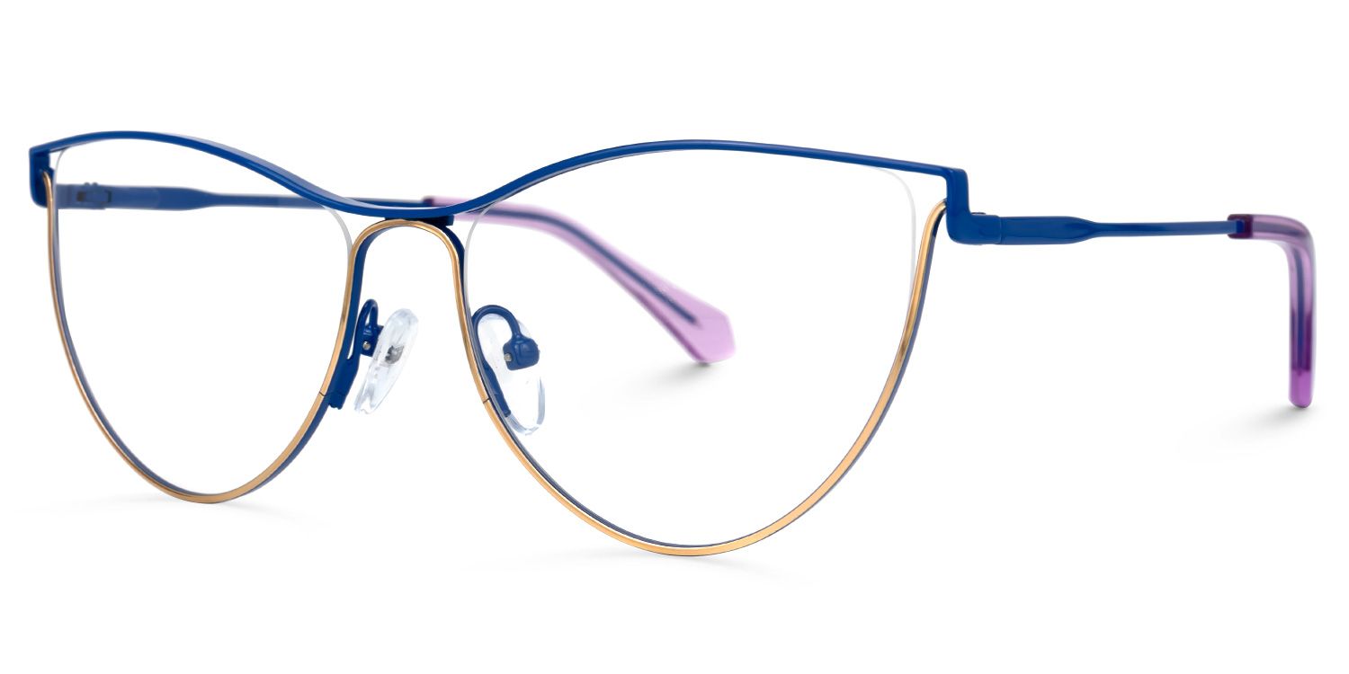 Rusland Geometric Blue Glasses | ZEELOOL UK1