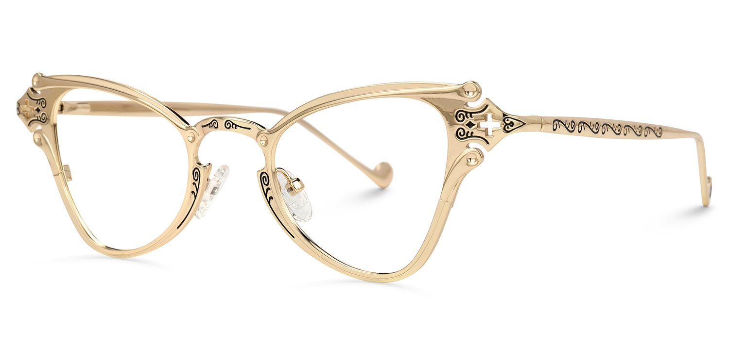 Marimar Geometric Gold Eyeglasses and Metal Frames1