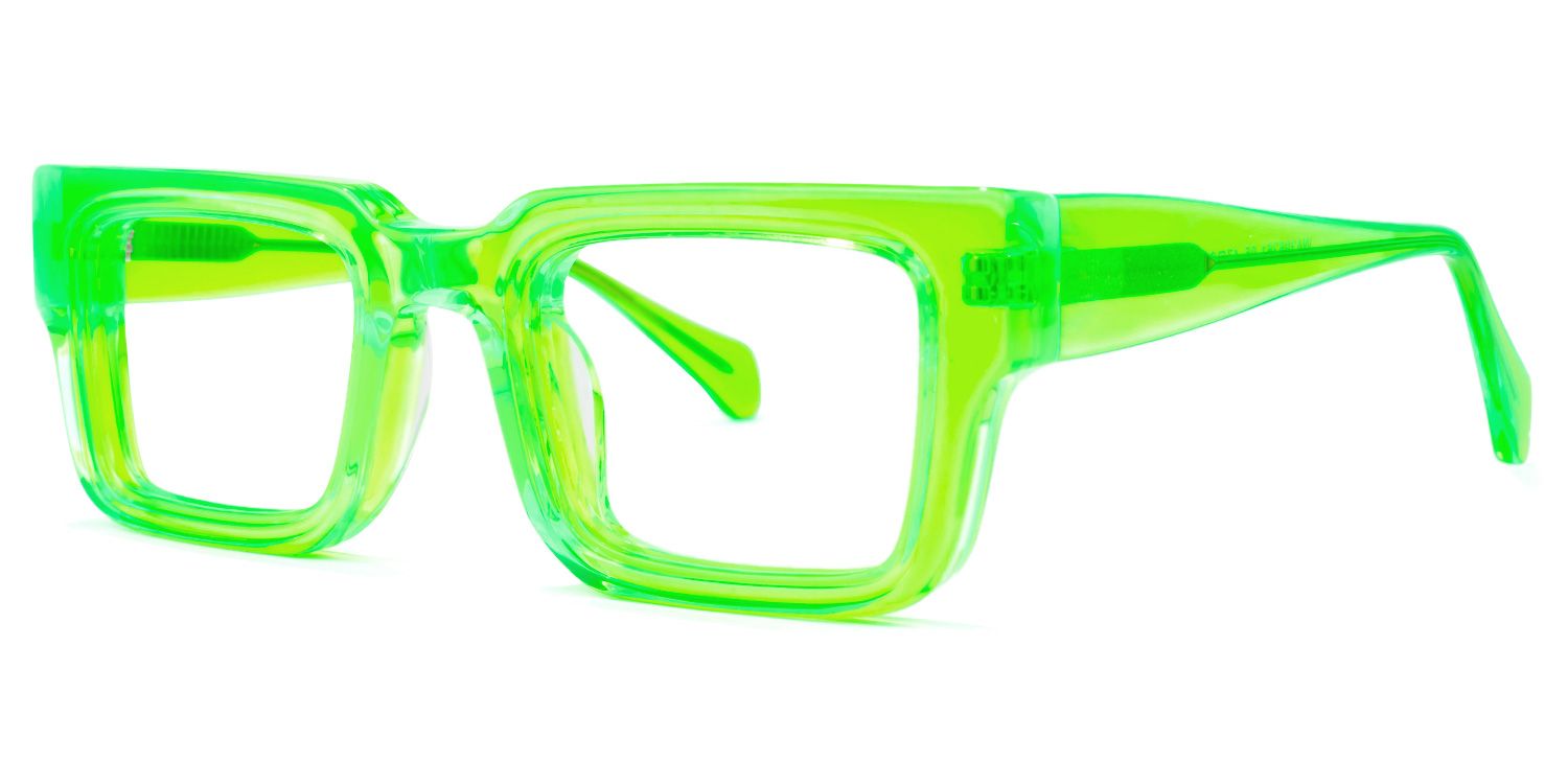 Glaucia Square Green Glasses | ZEELOOL UK1