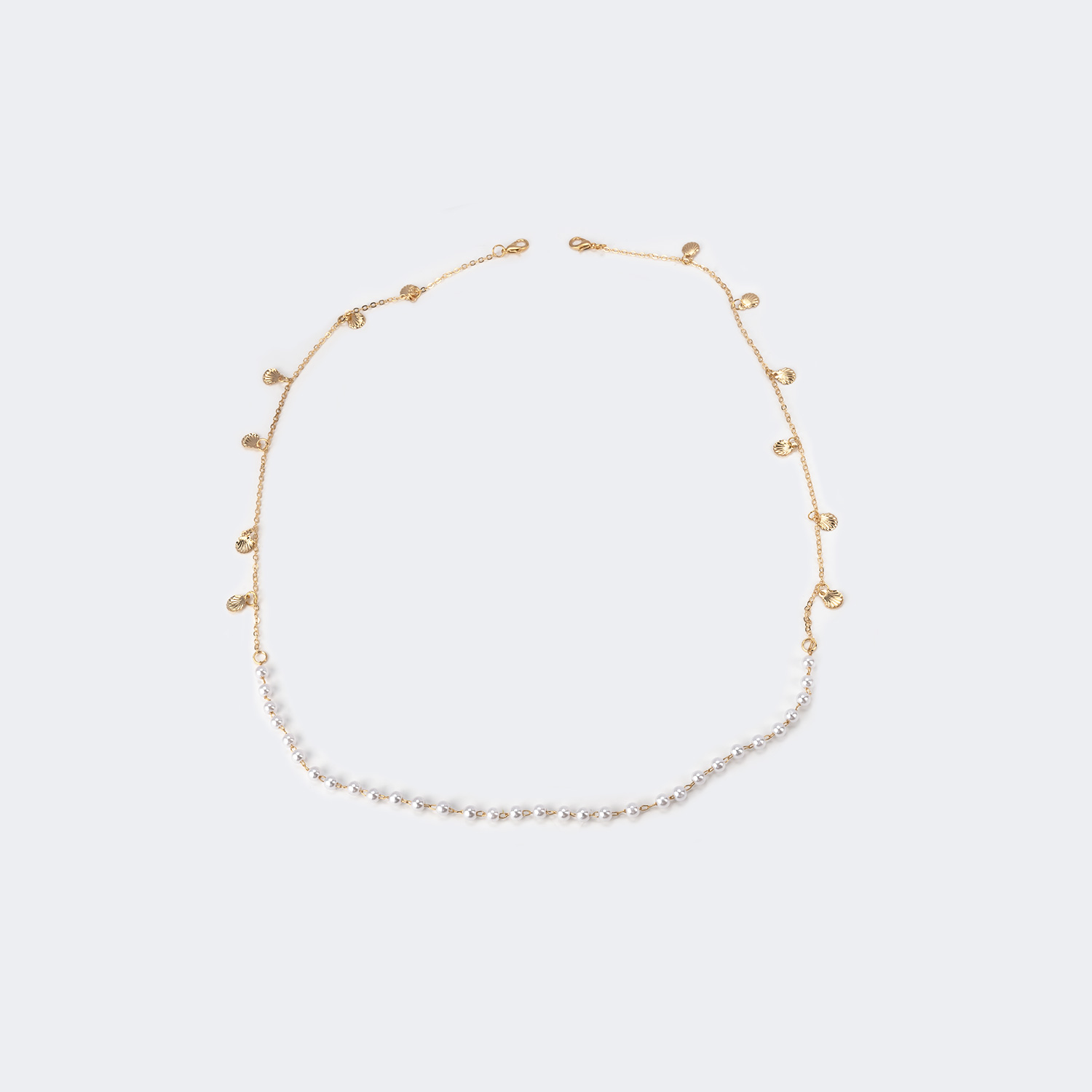 ZEELOOL Fashion Pearl Non-slip Metal Chains