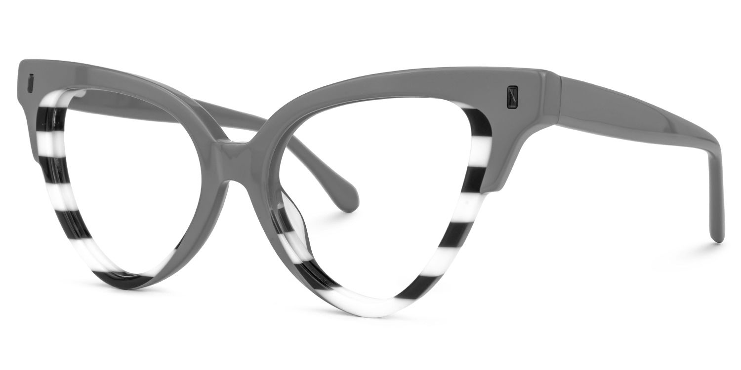 Jacek Cateye Gray Glasses | ZEELOOL UK1