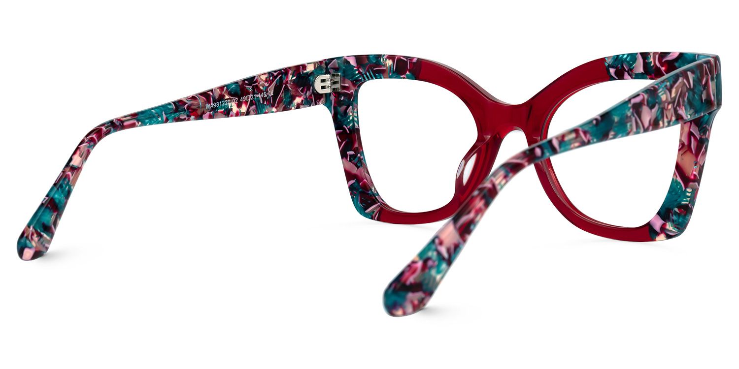 Rouco Cateye Red Glasses | ZEELOOL UK3