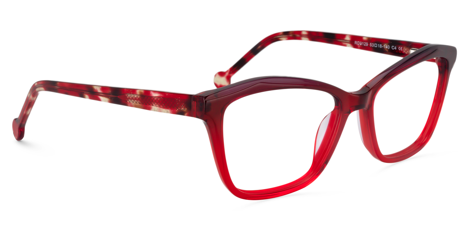 Rectangle Red Glasses | ZEELOOL UK2
